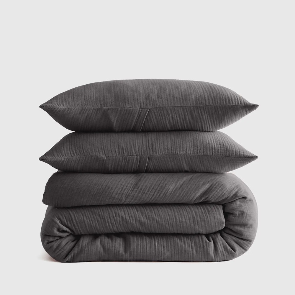 Quince Charcoal Duvet Cover Set